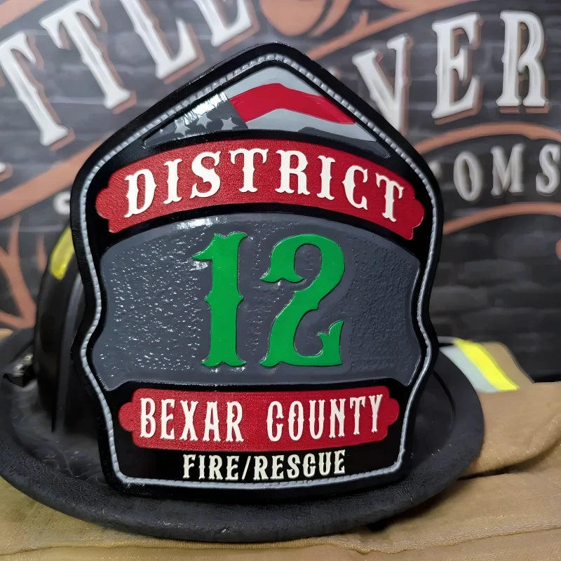 Custom Renegade firefighter helmet shield with live preview