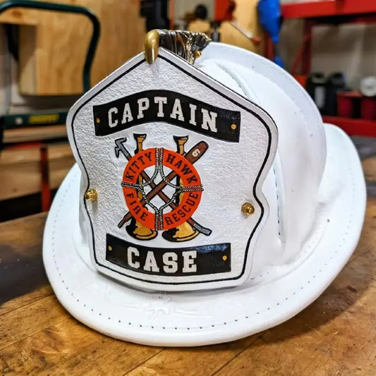 Custom helmet shield made from full grain leather hand painted by Little River Customs