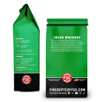 Irish Whiskey Infused Coffee bag side and back views showing the package information