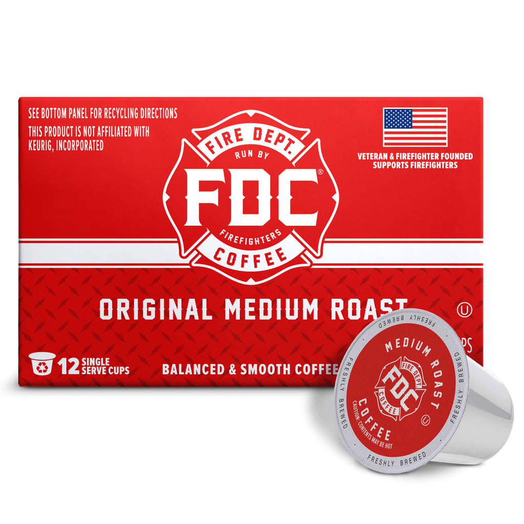 Original Medium Roast Coffee Pods horizontal box with a single pod, front view