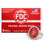 Original Medium Roast Coffee Pods horizontal box with a single pod, front view