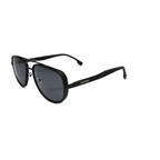 Ace black aviator sunglasses with dark lenses in an angled view