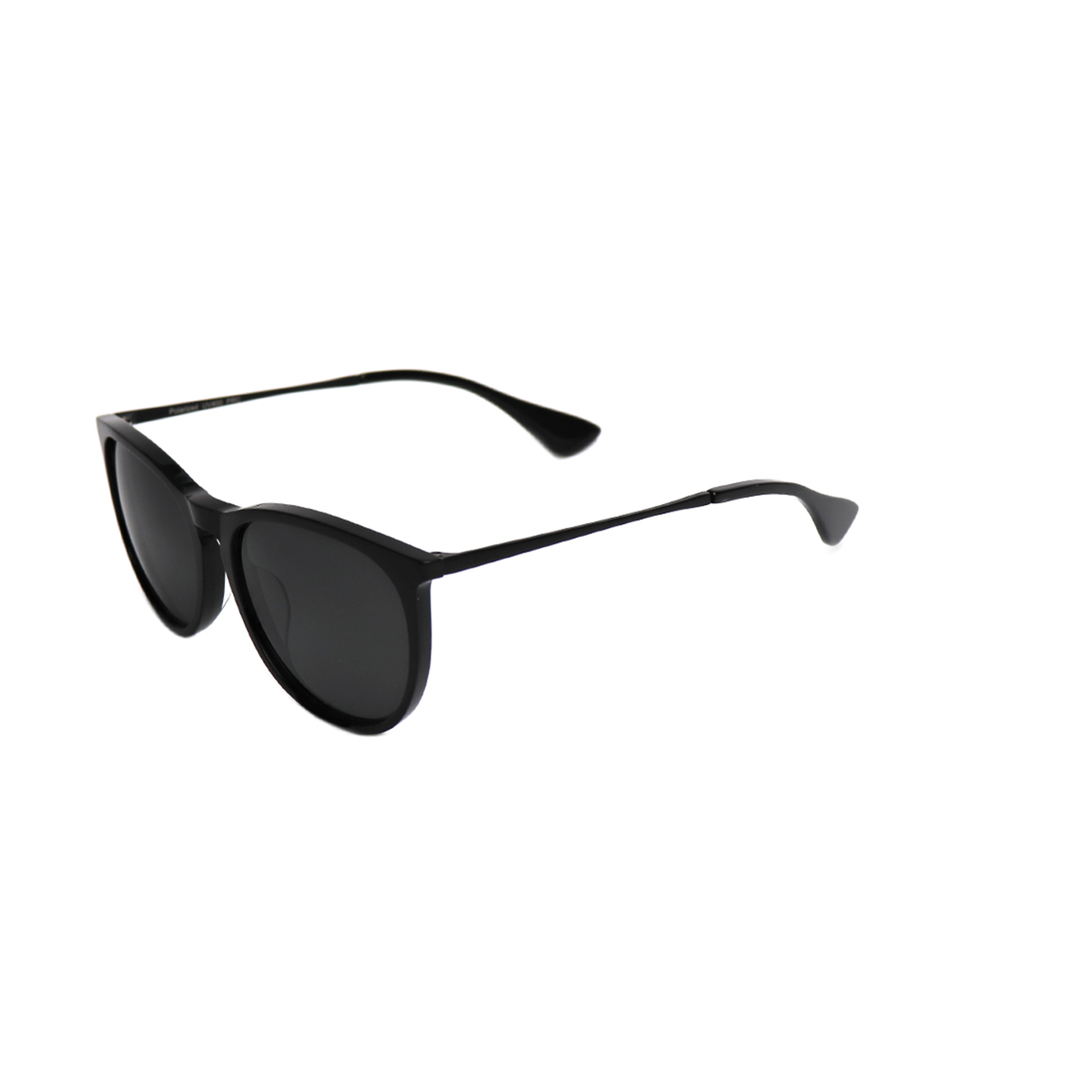 Glorietta black round frame and dark lenses in an angled front view
