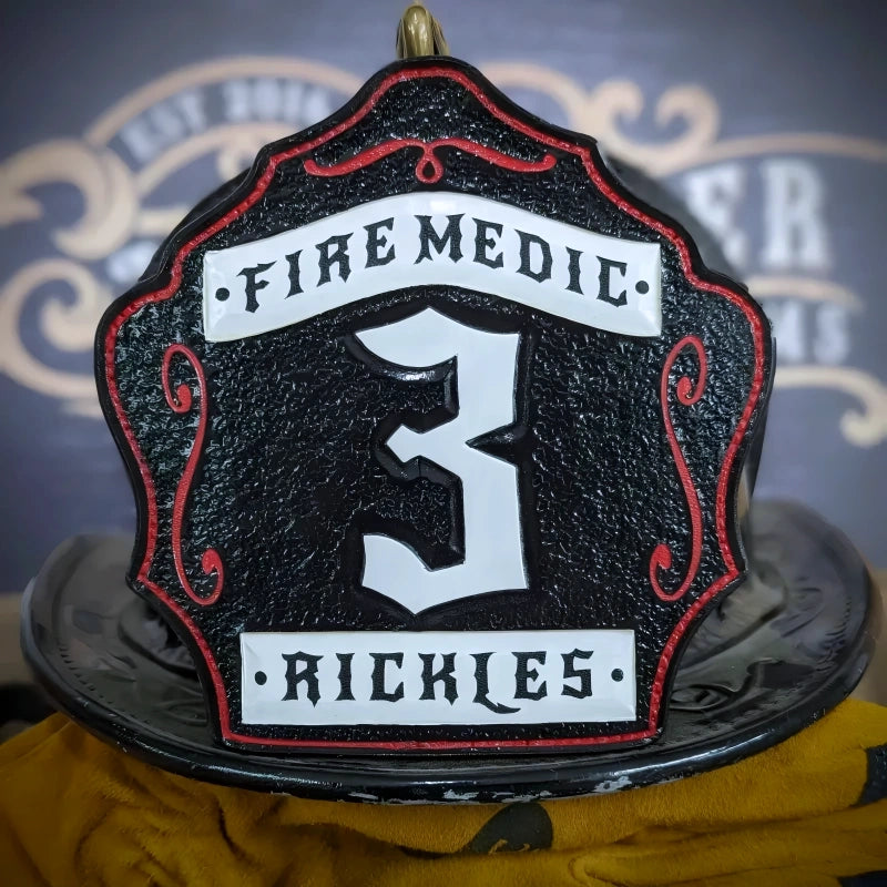 Leather firefighter helmet shield 1st Due built for durability