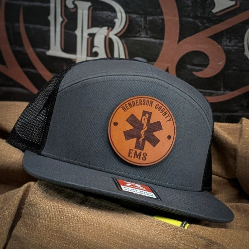 Custom Medallion Leather Patch Hat