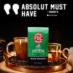 Irish Whiskey Infused Coffee bag featured in a customer testimonial graphic