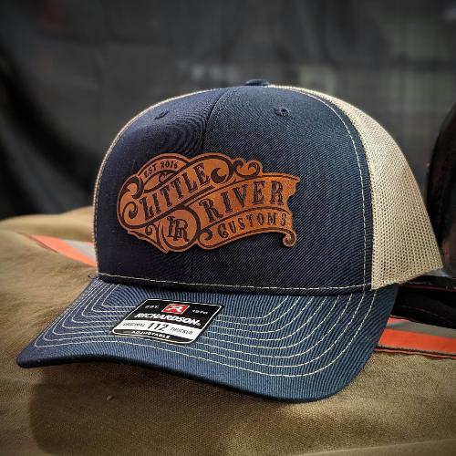 Custom firefighter hats with leather patch on Richardson 112 for your fire department