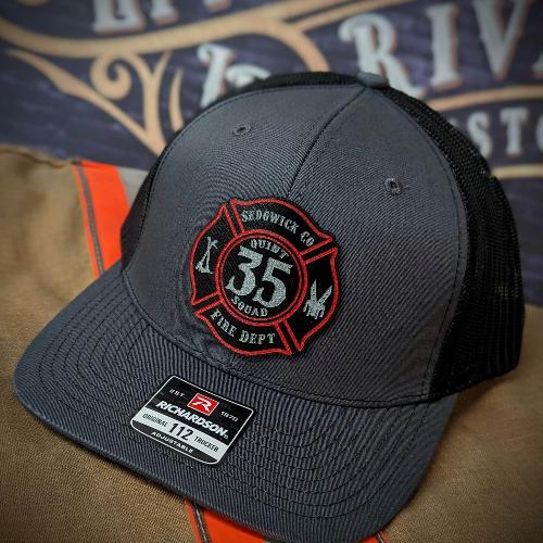 Custom Richardson Maltese Cross fire department hat, first responder hats, firefighter leather patch hats, Custom firefighter hats, fireman gifts, Fire shield hat Thin red line hats, Custom fire department hats, leather head, Fire Shield hat