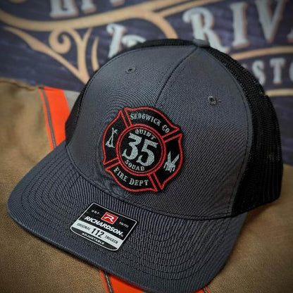 Custom Richardson Maltese Cross fire department hat, first responder hats, firefighter leather patch hats, Custom firefighter hats, fireman gifts, Fire shield hat Thin red line hats, Custom fire department hats, leather head, Fire Shield hat