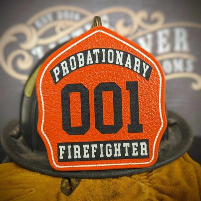 Custom genuine leather fire helmet front, Custom helmet front, custom leather helmet shield, custom leather, firefighter, first responders, fire gear, helmet front, custom leather helmet shield, fire helmet