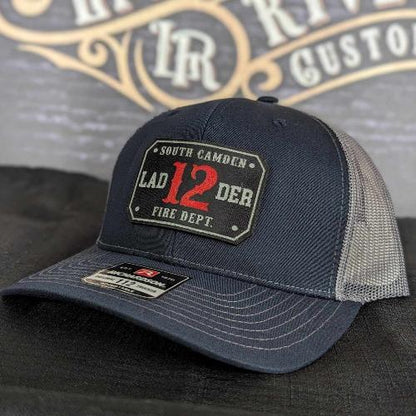 Custom Richardson Maltese Cross fire department hat, first responder hats, firefighter leather patch hats, Custom firefighter hats, fireman gifts, Fire shield hat Thin red line hats, Custom fire department hats, leather head, Fire Shield hat