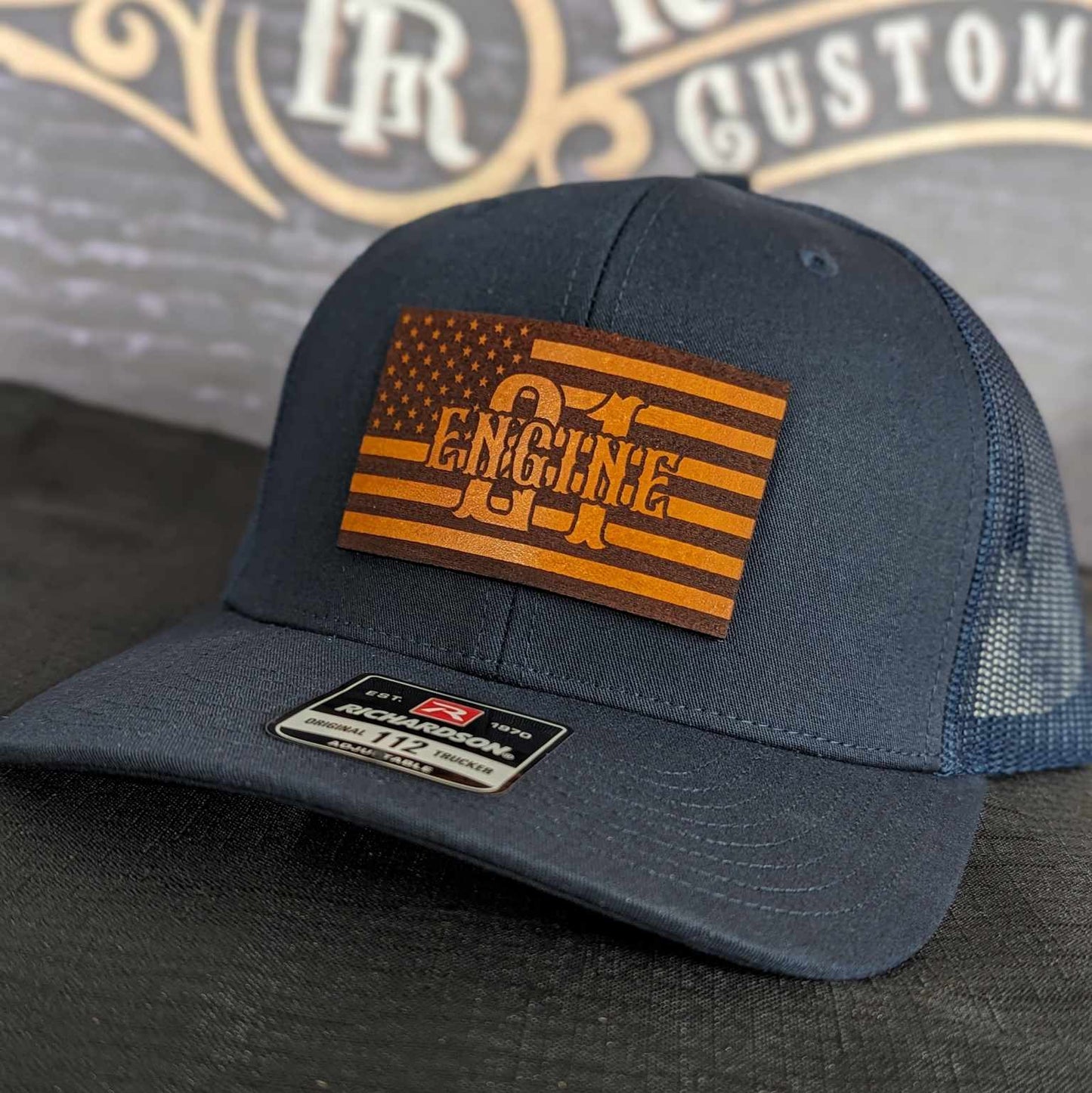 Custom Richardson Maltese Cross fire department hat, first responder hats, firefighter leather patch hats, Custom firefighter hats, fireman gifts, Fire shield hat Thin red line hats, Custom fire department hats, leather head, Fire Shield hat