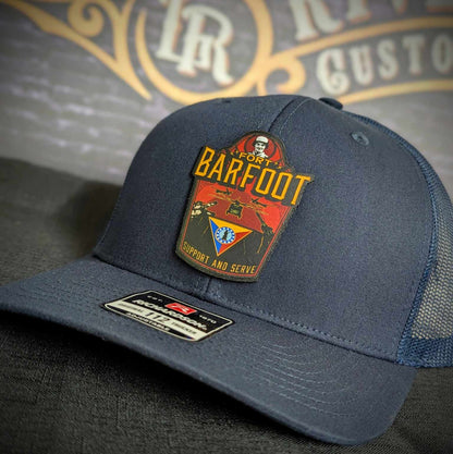 Custom firefighter hats with leather patch on Richardson 112 for your fire department