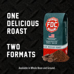 Decaf Coffee bag in a graphic showing whole bean and ground options