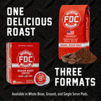 Original Medium Roast Coffee bag, pod box and single pod showing the available coffee formats