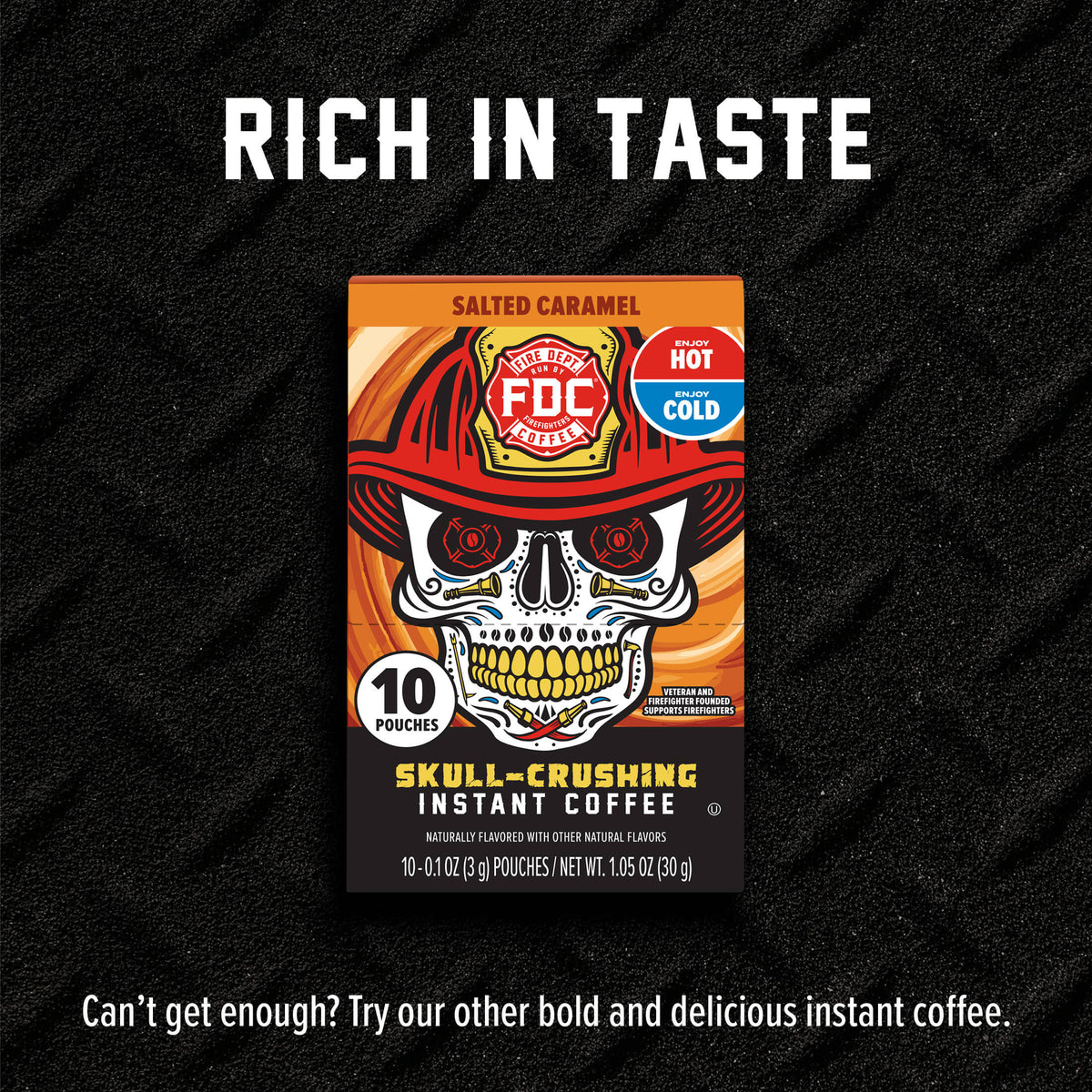 Salted Caramel Skull-Crushing Instant Coffee box shown as another instant coffee option