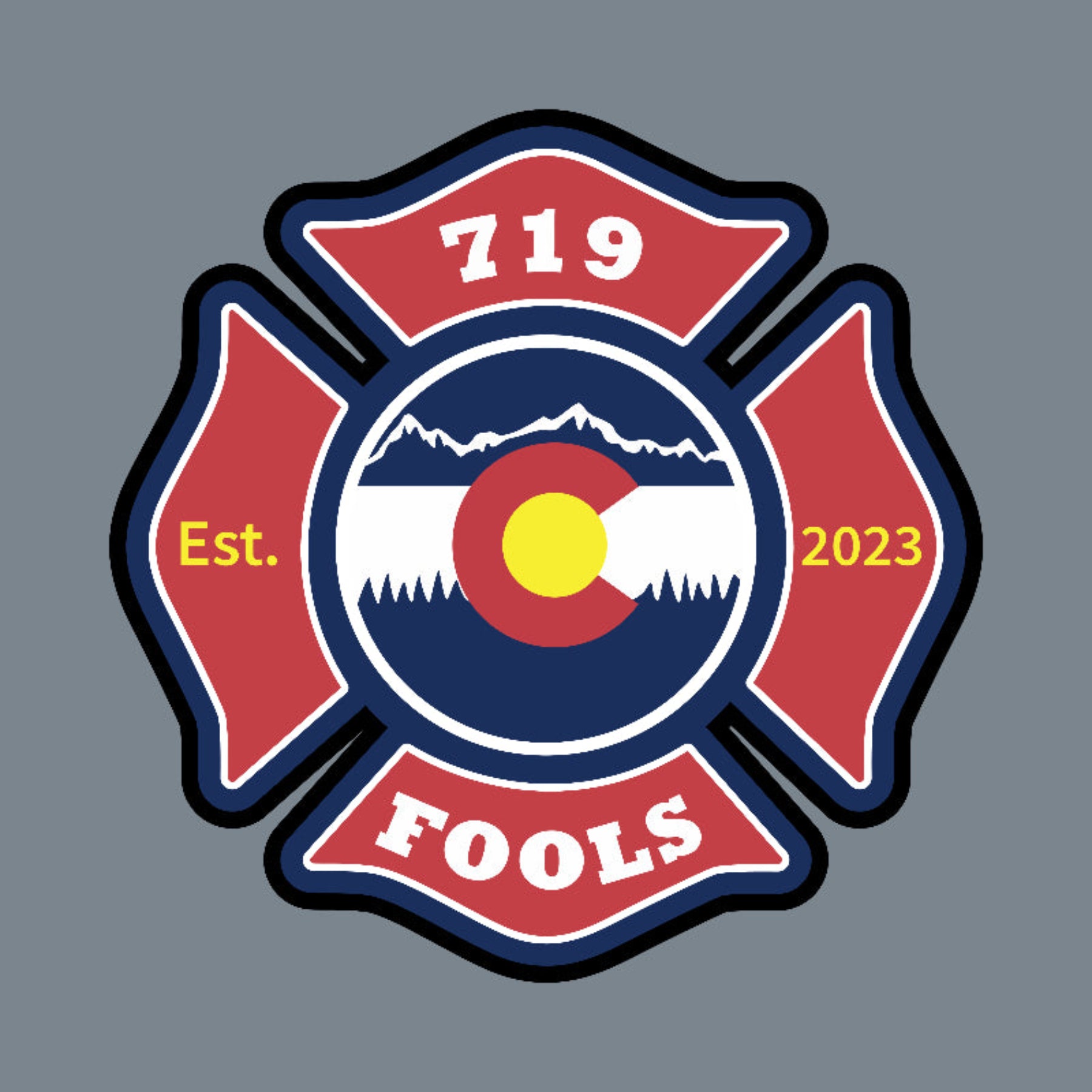 719 FOOLS leather patch firefighter hat – custom design with helmet skull and axes on Richardson hat
