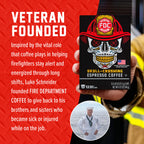 Skull-Crushing Espresso Pods box beside the Fire Department Coffee founder story