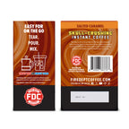 Salted Caramel Skull-Crushing Instant Coffee box side and back views with mixing instructions