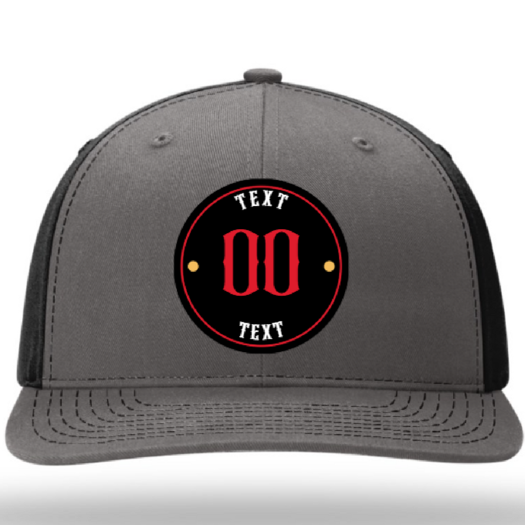 Custom leather patch hat with full color logo – personalized design upload