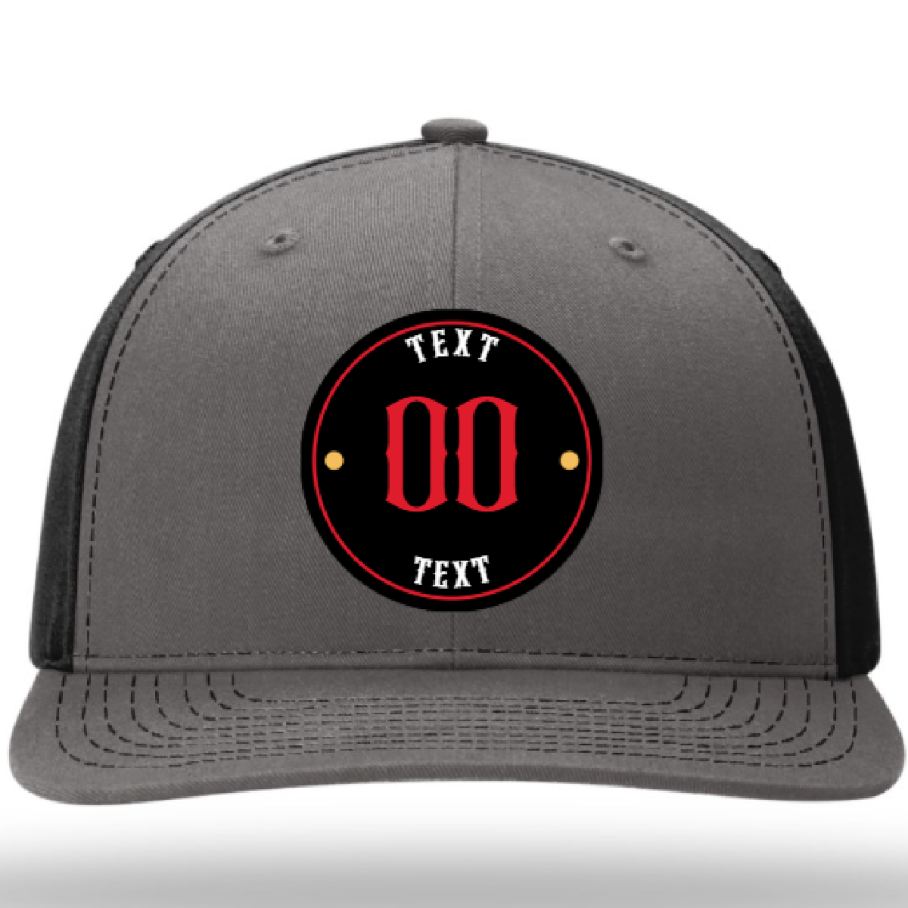 Custom leather patch hat with full color logo – personalized design upload