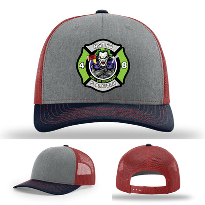 firefighter hat with leather patch honoring North Strabane Fire Department tradition