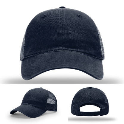 Logo hats with real leather patch for companies and events