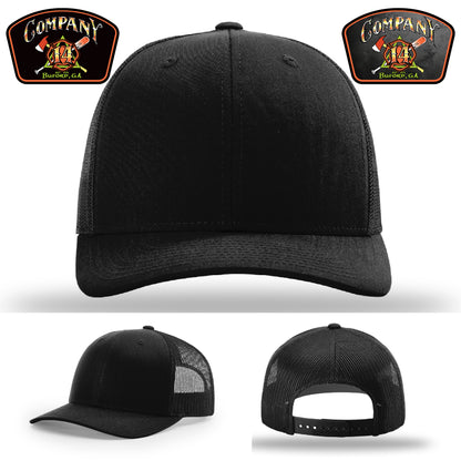 Personalized firefighter hat for Company 14 made for Company 14 identity – showing off firehouse loyalty