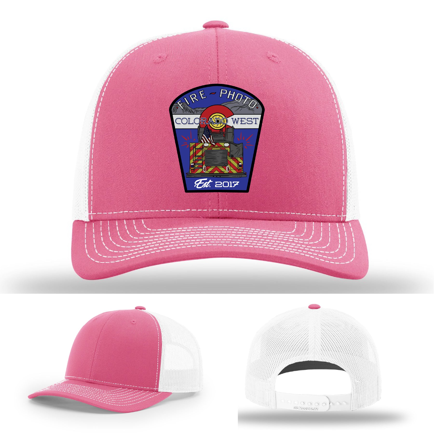 Detailed patch design on American firefighter pride in patch artwork – leather patch firefighter hat