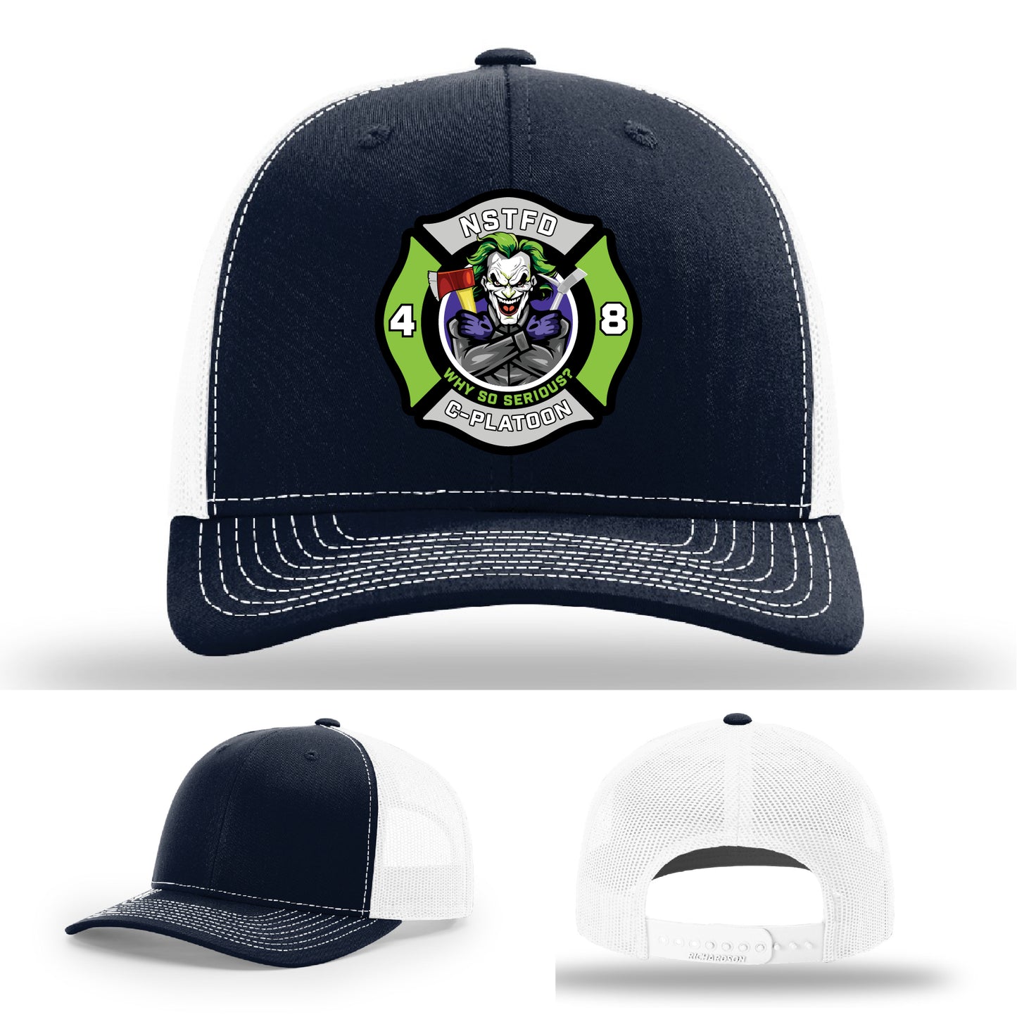 firefighter hat with leather patch supporting North Strabane Fire Department fire service
