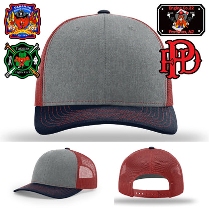 Department-specific leather patch hat – custom gear for Engine 22 firefighters