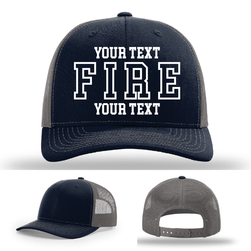 classic fire department lettering layout embroidered hat example 23