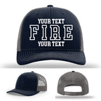 classic fire department lettering layout embroidered hat example 23
