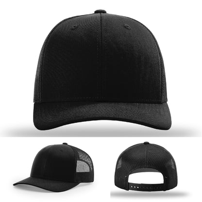 Custom patch hat featuring real leather logo design