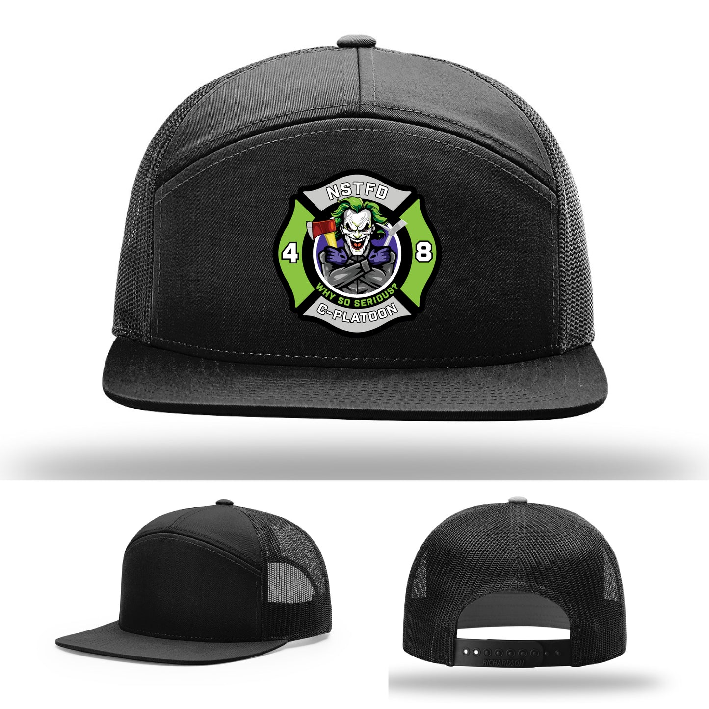 North Strabane Fire Department fire crew leather patch hat
