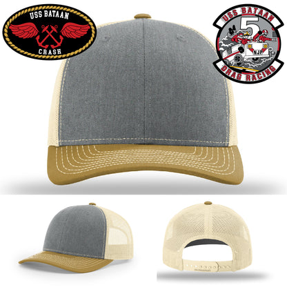 High-quality custom hat with bold USS Bataan graphic