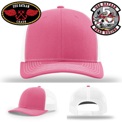 Branded military hat honoring the USS Bataan