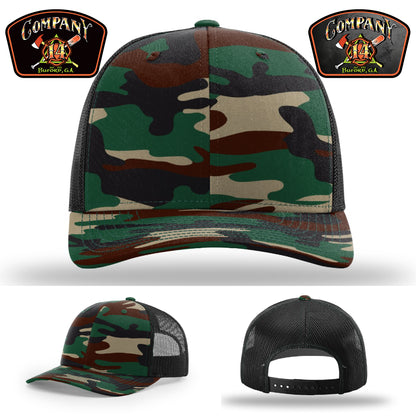 Custom leather patch firehouse hat clean patch design with Georgia pride – crafted for durability and style