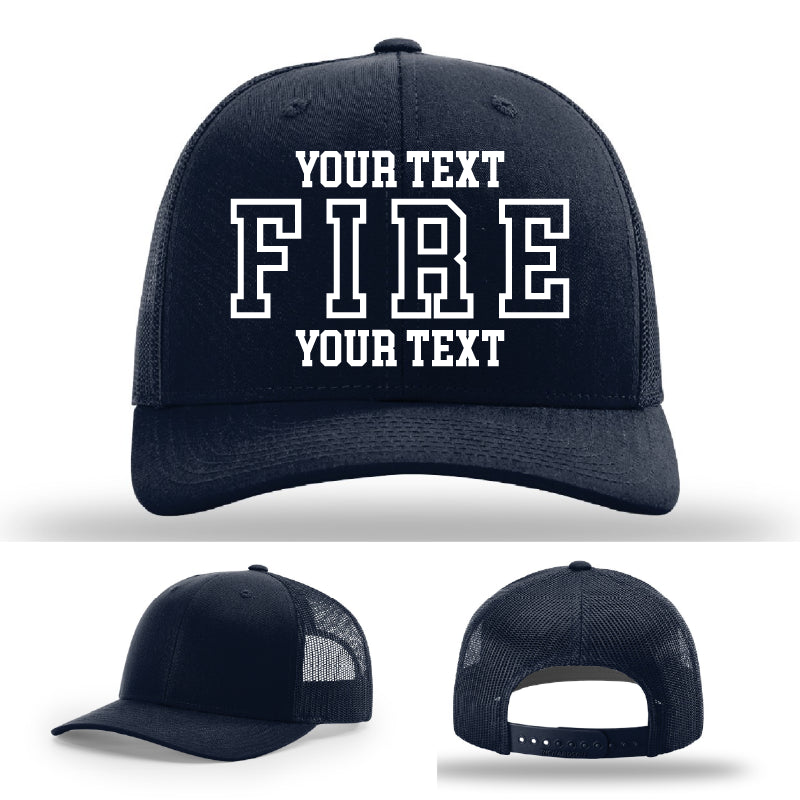 classic fire department lettering layout embroidered hat example 26