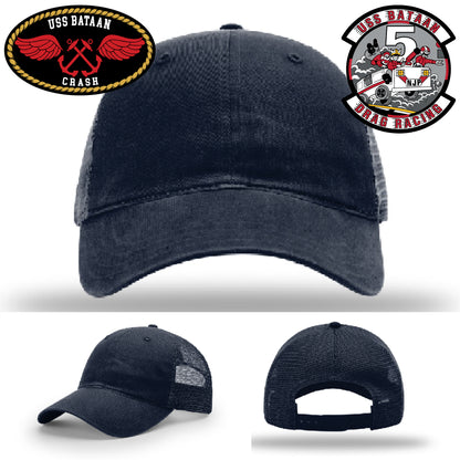 Leather patch hat designed for USS Bataan supporters