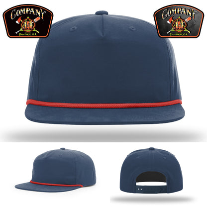 Personalized firefighter hat for Company 14 made for Company 14 identity – showing off firehouse loyalty