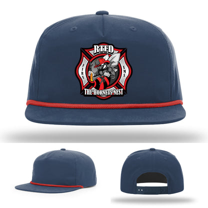 Firefighter apparel hat showcasing Hornets Nest leather patch