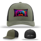 Custom Richardson gaming hat with neon galaxy controller patch – bold gamer merch.
