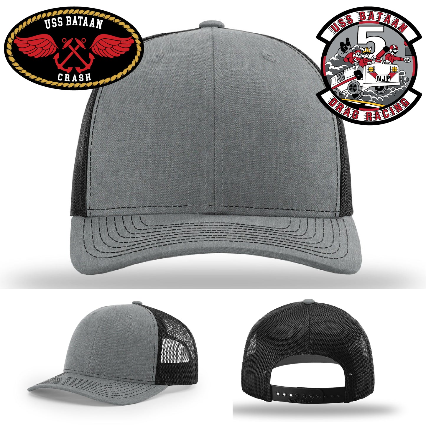 US Navy custom hat showcasing USS Bataan