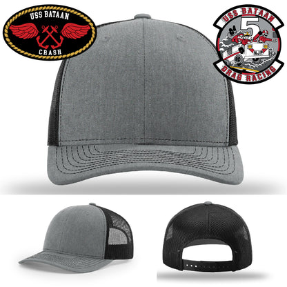 US Navy custom hat showcasing USS Bataan