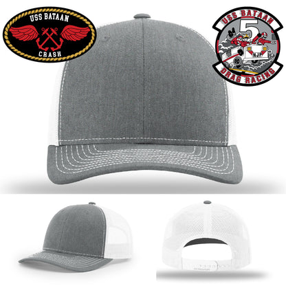 Detailed USS Bataan patch on premium custom hat