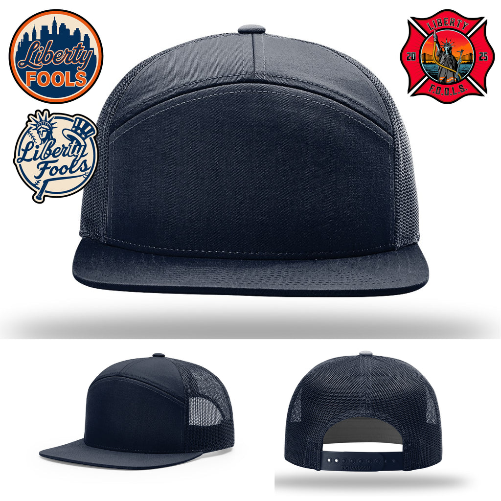 Liberty City FOOLS firefighter hat logo variants – hat styling with different Liberty FOOLS logos.