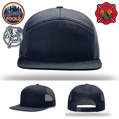 Liberty City FOOLS firefighter hat logo variants – hat styling with different Liberty FOOLS logos.