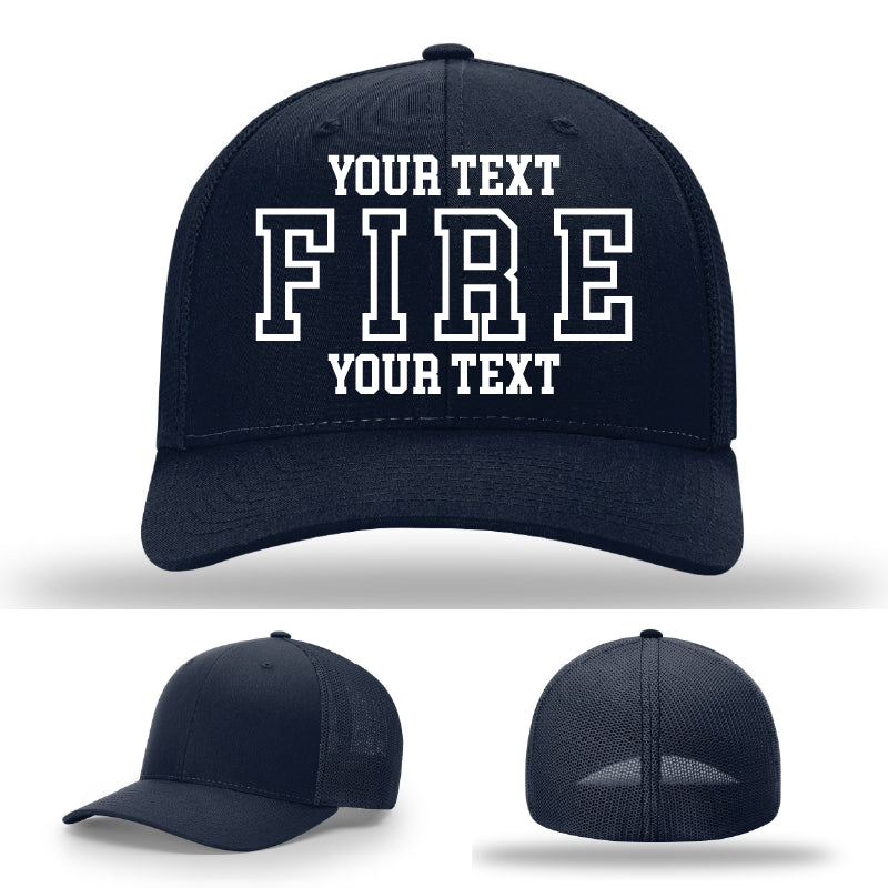 classic fire department lettering layout embroidered hat example 27