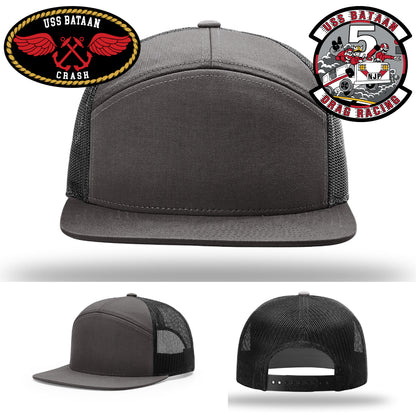 Patriotic hat with custom USS Bataan artwork